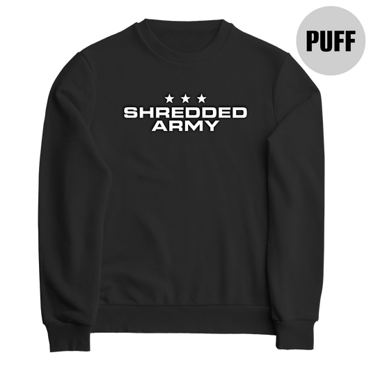 SA Puff Logo BLACK Crewneck Sweatshirt - Premium  from Shredded Army Shop - Just $48.99! Shop now at Shredded Army Shop