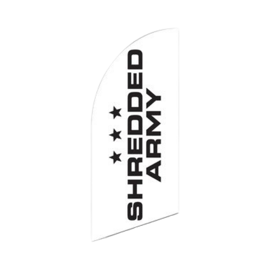 Shredded Army White 6ft Flag (No Base) - Premium  from Shredded Army Shop - Just $39.99! Shop now at Shredded Army Shop