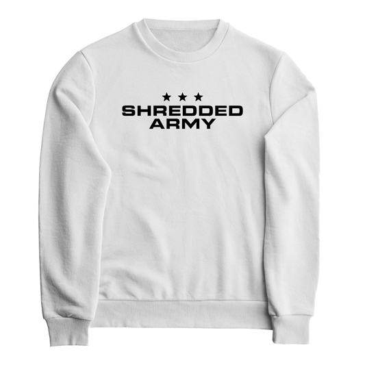 SA WHITE Crewneck Sweatshirt - Premium  from Shredded Army Shop - Just $26.99! Shop now at Shredded Army Shop